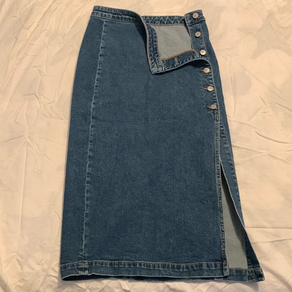 FREE PEOPLE. Denim skirt